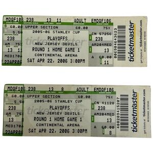 Ticketmaster 2006 Stanley Cup Playoffs Devils vs Rangers Ticket Stubs Vintage